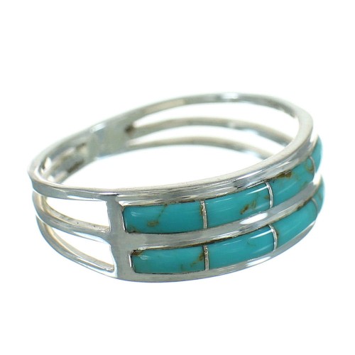 Turquoise And Genuine Sterling Silver Ring Size 6-3/4 RX85204