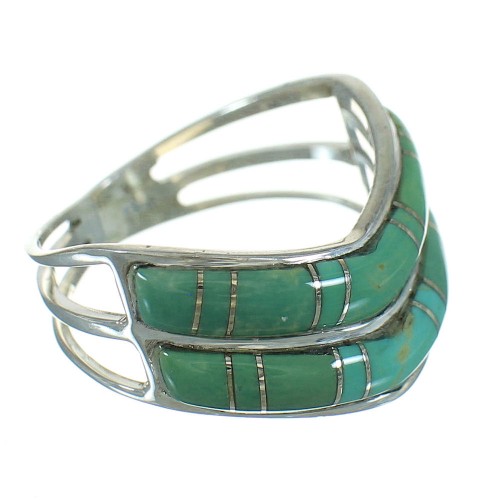 Sterling Silver Turquoise Inlay Southwest Jewelry Ring Size 6-1/4 RX85526