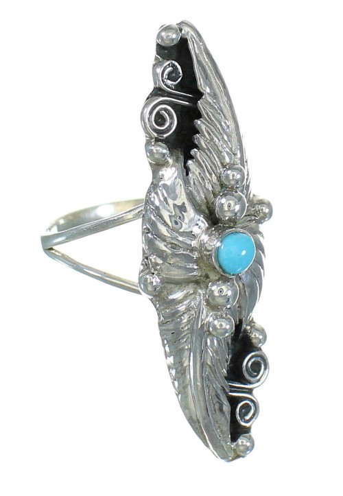 Turquoise Authentic Sterling Silver Southwestern Ring Size 7-3/4 QX85323
