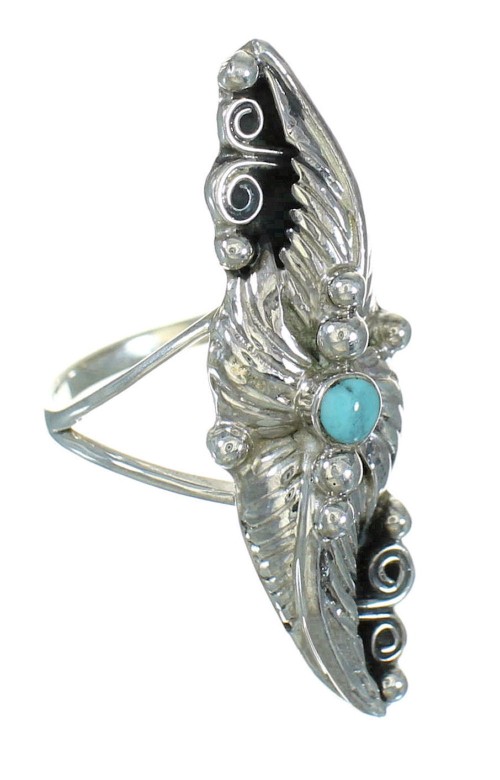 Turquoise Genuine Sterling Silver Southwestern Ring Size 4-3/4 QX85326