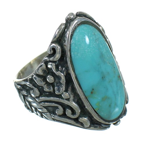 Southwestern Turquoise Authentic Sterling Silver Flower Ring Size 6 YX85458