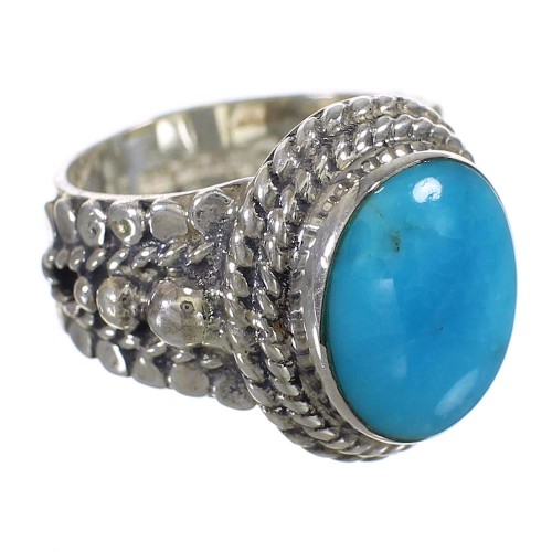 Southwest Silver Turquoise Ring Size 4-1/2 QX83727