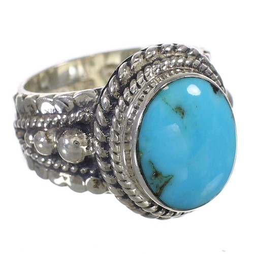 Southwest Authentic Sterling Silver Turquoise Ring Size 5-1/4 QX83731