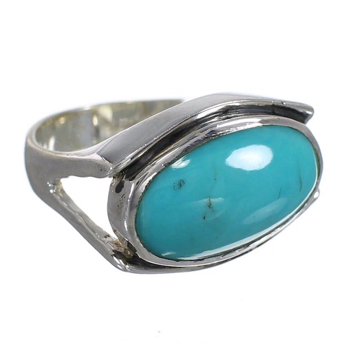 Genuine Sterling Silver Turquoise Southwest Ring Size 5-3/4 QX83803