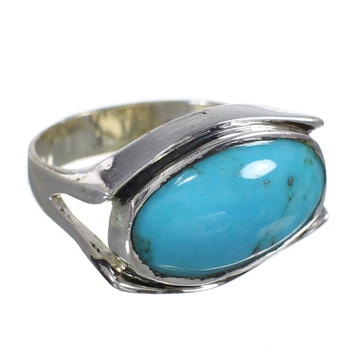 Silver Southwest Turquoise Jewelry Ring Size 5-3/4 QX83809