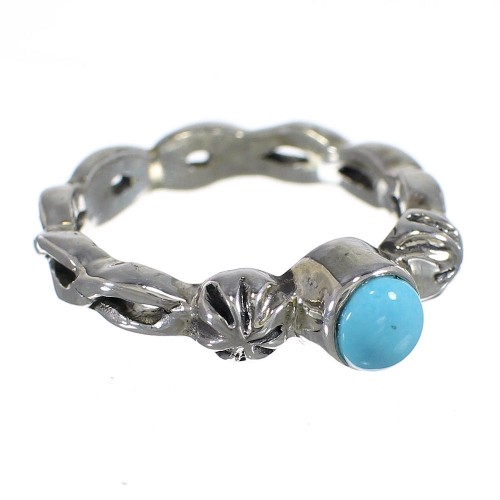 Silver Southwest Turquoise Ring Size 8-1/4 QX83692