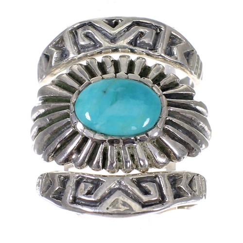 Stackable Turquoise Authentic Sterling Silver Southwestern Ring Set Size 5-1/4 QX83875