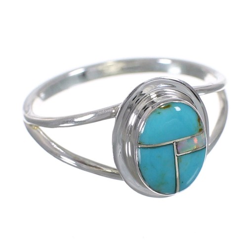 Turquoise Opal Genuine Sterling Silver Southwest Ring Size 4-1/2 QX84550