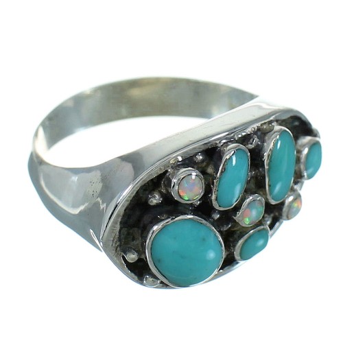 Genuine Sterling Silver Turquoise Opal Ring Size 5-3/4 UX84120
