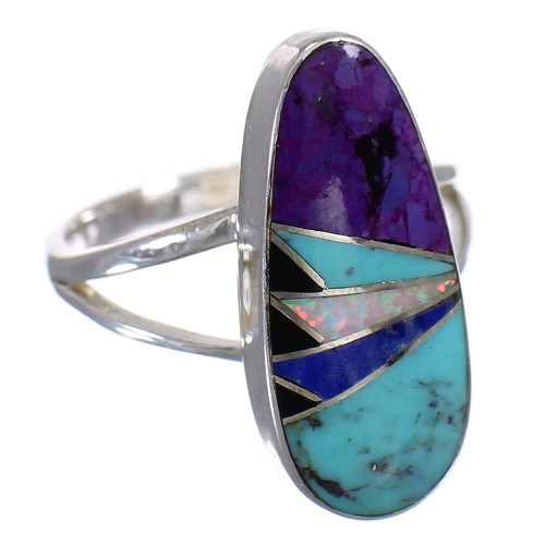 Multicolor Silver Southwestern Ring Size 5-1/4 QX84784