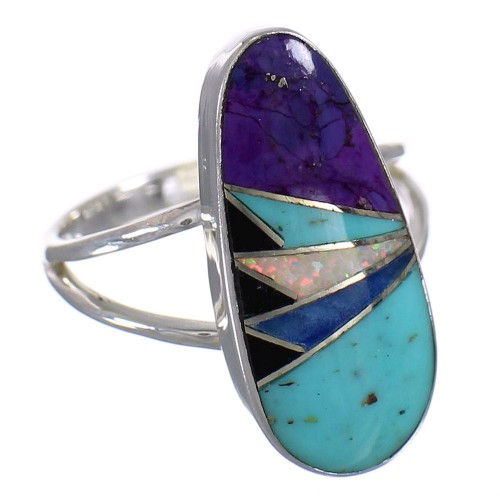 Multicolor Authentic Sterling Silver Southwest Ring Size 4-1/2 QX84787