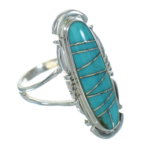 Turquoise Silver Southwestern Ring Size 4-3/4 QX83560