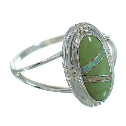 Turquoise Opal Silver Southwest Ring Size 6-1/2 QX83490