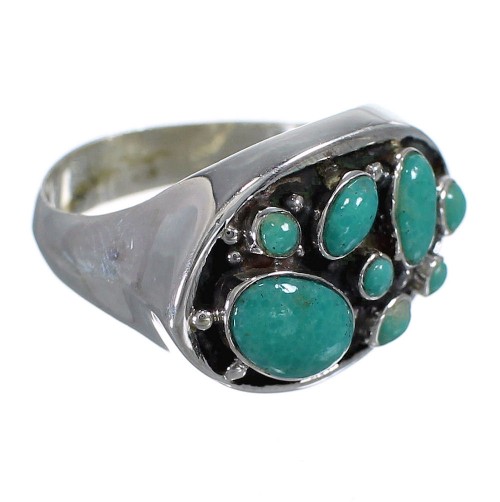 Southwest Turquoise Sterling Silver Ring Size 6-1/4 YX84512