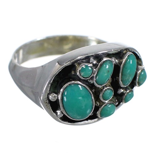 Southwest Turquoise And Silver Ring Size 5-3/4 YX84529