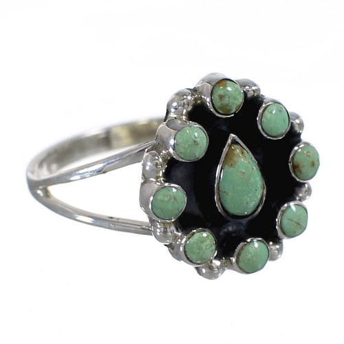 Southwestern Authentic Sterling Silver And Turquoise Ring Size 6-1/2 YX85298