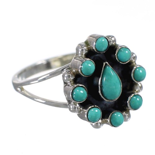 Silver Southwestern Turquoise Ring Size 5 YX85309