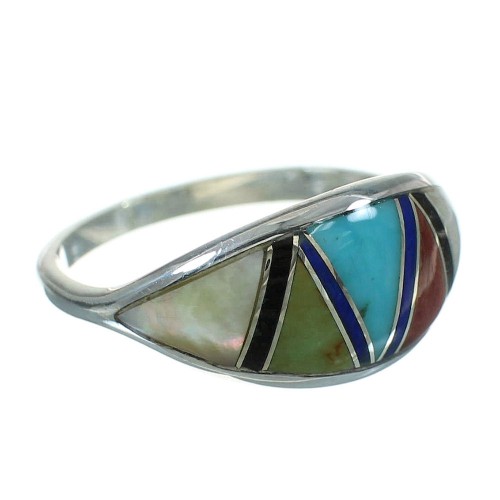 Multicolor Southwest Sterling Silver Ring Size 7-1/2 QX85641