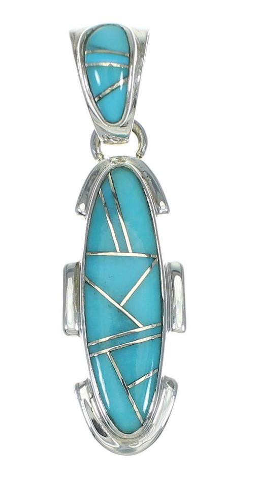 Southwest Sterling Silver Turquoise Pendant QX83399