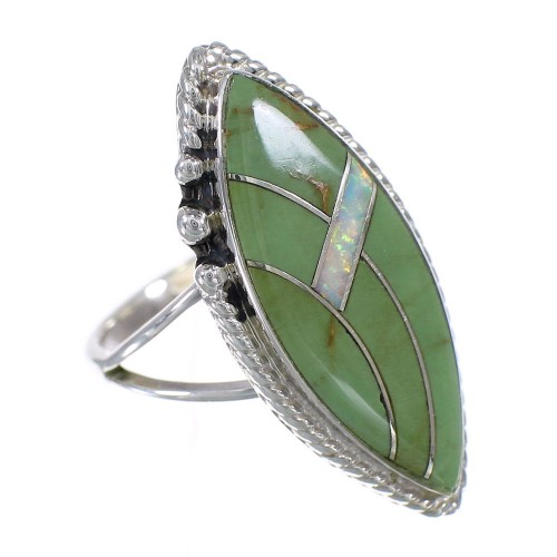 Sterling Silver Southwest Turquoise Opal Ring Size 5 QX85858