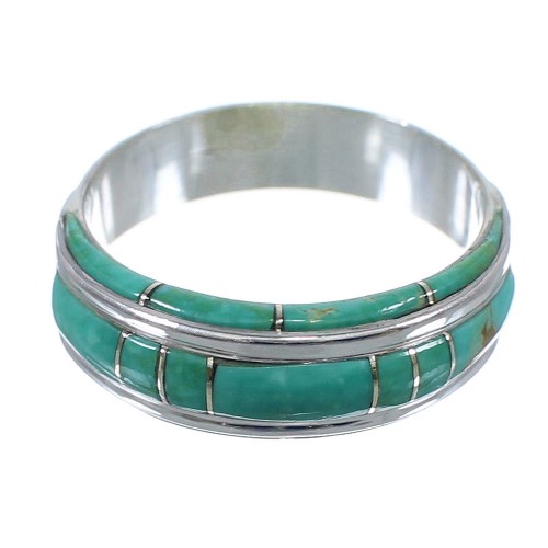 Turquoise Genuine Sterling Silver Southwestern Ring Size 7 AX86641