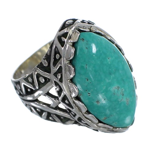 Southwestern Turquoise Genuine Sterling Silver Ring Size 5-3/4 RX92943