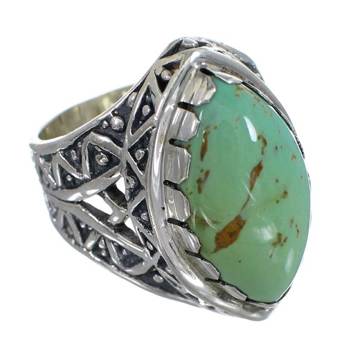 Genuine Sterling Silver And Turquoise Ring Size 7-3/4 RX93005