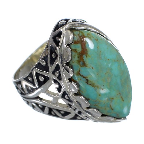 Genuine Sterling Silver Turquoise Jewelry Ring Size 8-1/2 RX93184