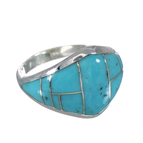 Silver Turquoise Southwestern Ring Size 6-3/4 AX90590