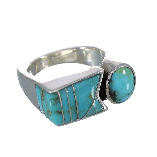 Turquoise Southwest Silver Ring Size 4-1/2 AX90628