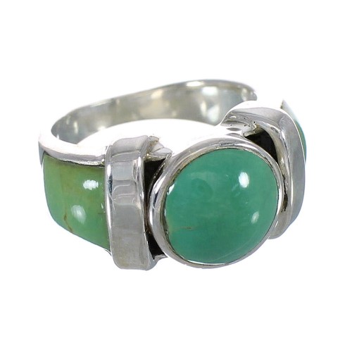 Silver Southwest Turquoise Ring Size 5-1/4 AX90954