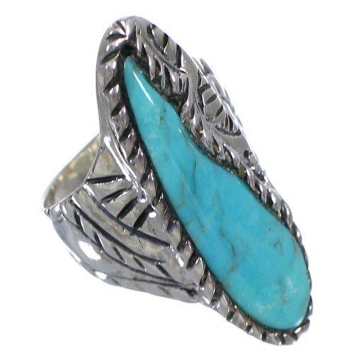 Authentic Sterling Silver Turquoise Jewelry Ring Size 5-1/4 FX93276