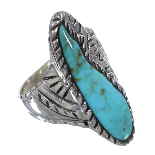 Sterling Silver Turquoise Jewelry Ring Size 7 FX93278