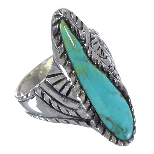 Southwest Sterling Silver Turquoise Ring Size 8-1/2 FX93279