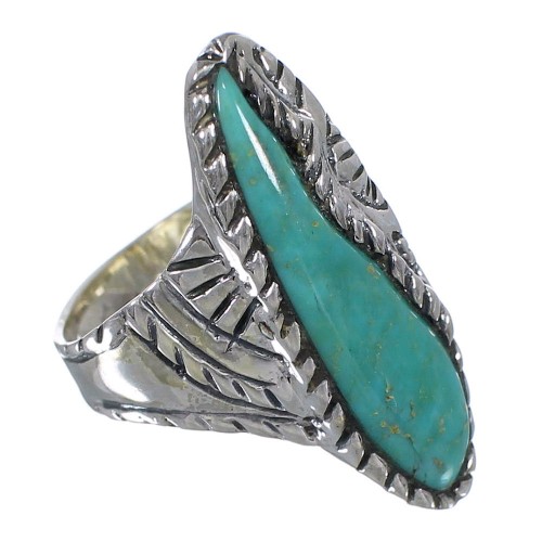 Authentic Sterling Silver Turquoise Jewelry Ring Size 7-3/4 FX93280