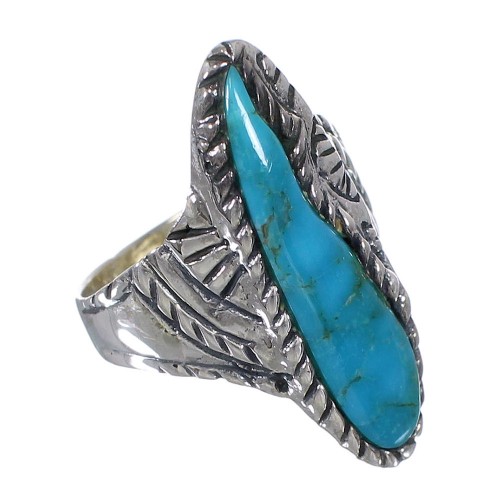 Southwest Sterling Silver Turquoise Jewelry Ring Size 8-1/2 FX93300
