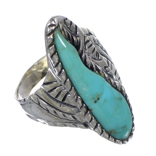 Southwest Sterling Silver Turquoise Jewelry Ring Size 8 FX93315