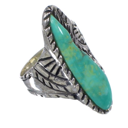 Genuine Sterling Silver Turquoise Jewelry Ring Size 6-1/2 FX93316