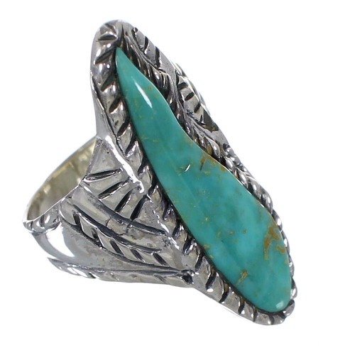 Genuine Sterling Silver Turquoise Southwest Ring Size 5-3/4 FX93325