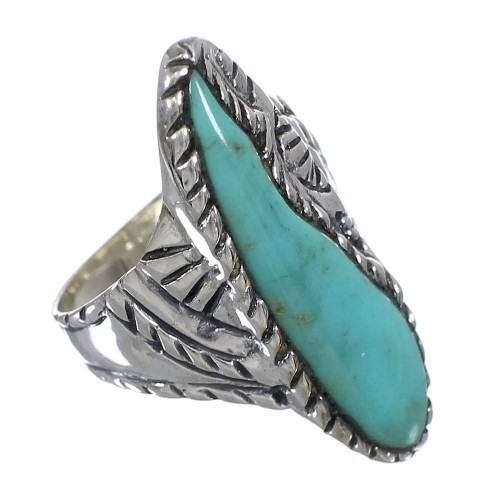 Genuine Sterling Silver Turquoise Southwest Ring Size 5-1/4 FX93329