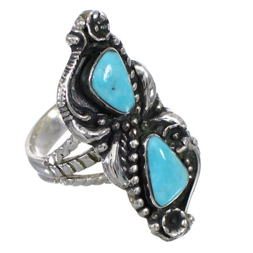 Genuine Sterling Silver Turquoise Jewelry Ring Size 4-1/4 FX93367