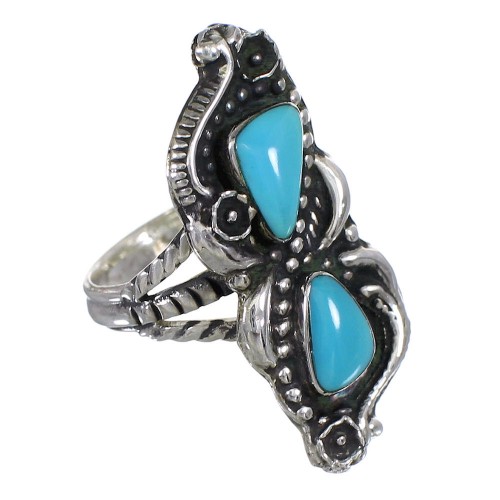 Authentic Sterling Silver Turquoise Jewelry Ring Size 6-1/4 FX93377