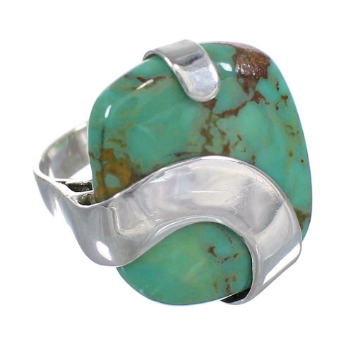 Authentic Sterling Silver Southwest Turquoise Jewelry Ring Size 4-1/2 RX88594
