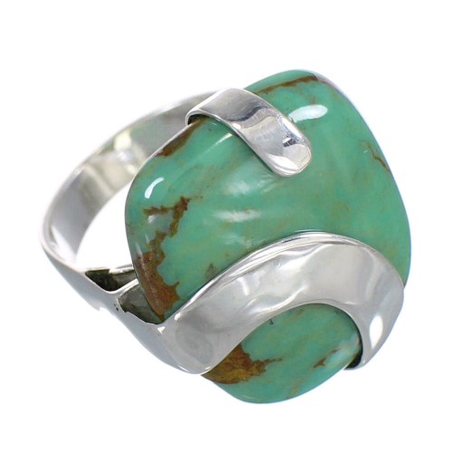 Turquoise And Genuine Sterling Silver Ring Size 5-1/2 RX88627