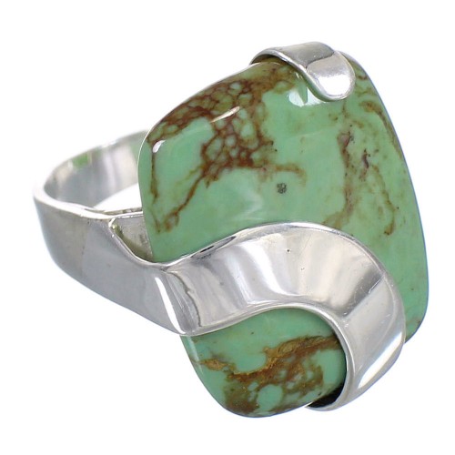 Authentic Sterling Silver And Turquoise Jewelry Ring Size 5-3/4 RX88631