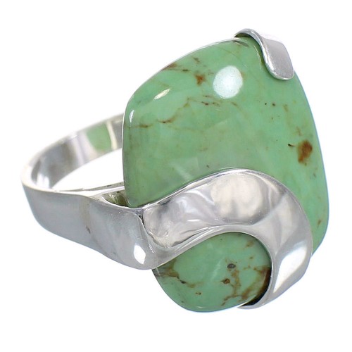 Turquoise And Genuine Sterling Silver Jewelry Ring Size 8 RX88653