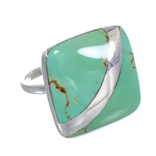 Turquoise Authentic Sterling Silver Southwestern Ring Size 5-1/4 RX88666