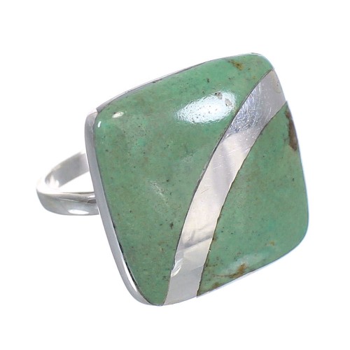 Authentic Sterling Silver Southwest Turquoise Ring Size 4-3/4 RX88673