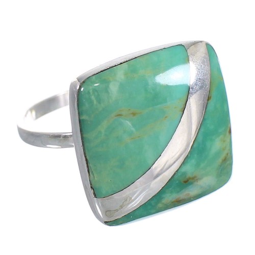 Sterling Silver Southwest Turquoise Jewelry Ring Size 8-1/2 RX88688