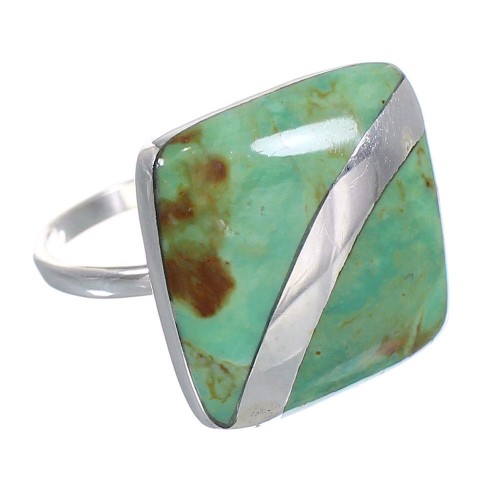 Turquoise Authentic Sterling Silver Jewelry Ring Size 7 RX88690